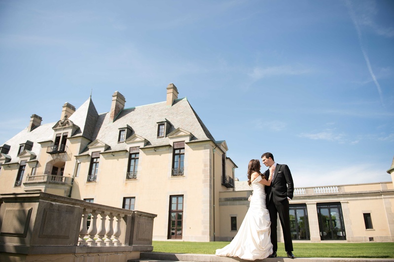 Bride %26 Groom in Front of Oheka Castle
Photography: Brett Matthews Photography
Read More:
http://www.insideweddings.com/weddings/regal-outdoor-ceremony-ballroom-reception-at-oheka-castle-in-ny/821/ Bride in Pnina Tornai wedding dress and groom in tuxedo in front of Oheka Castle