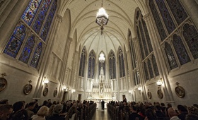 Impeccable Church Venue
Photography: KingenSmith
Read More:
http://www.insideweddings.com/weddings/classic-chicago-wedding-with-mexican-ceremony-traditions/404/ Wedding ceremony at Catholic church with vaulted ceilings