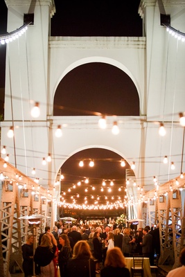 southern garden wedding on a suspension bridge in waco texas