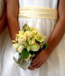 Yellow %26 Green Bouquet
Photography: Christofer Jae Photography
Read More:
http://www.insideweddings.com/weddings/classic-city-wedding-in-san-francisco-california/154/ Flower girl holds bouquet of orchid and rose flowers