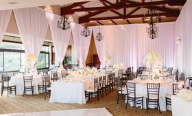 All-White Reception Area at Club
Photography: Brian Leahy Photography
Read More:
http://www.insideweddings.com/weddings/oceanfront-interfaith-wedding-ceremony-with-classic-white-details/840/ all-white color scheme, white bouquets, chandeliers Bel-Air Bay Club wedding reception