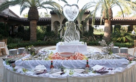 Seafood Appetizer Table
Photography: Lena Hyde Photography
Read More:
http://www.insideweddings.com/weddings/lavender-burgundy-spring-wedding-at-golf-club-in-florida/142/ Seafood appetizer table with a monogrammed ice sculpture