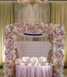 Chuppah Over Sweetheart Table
Photography: Maya Myers Photography
Read More:
http://www.insideweddings.com/weddings/ballroom-wedding-at-an-ocean-view-hotel-in-santa-monica-california/1325/ wedding reception ballroom sweetheart table tufted settee pink white flowers pink linen chandelier