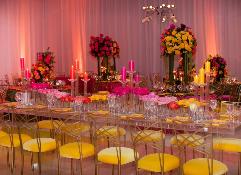Yellow %26 Gold Wedding Chairs
Photography: Clane Gessel Photography
Read More:
http://www.insideweddings.com/weddings/colorful-city-view-wedding-featuring-indian-and-japanese-traditions/1353/ wedding reception ballroom yellow velvet chairs gold back chameleon chair collection lucite table
