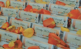 Citrus Themed Place Cards
Photography: David Michael Photography
Read More:
http://www.insideweddings.com/weddings/a-citrus-toned-beach-wedding-in-santa-monica-california/67/ rows of place cards printed on citrus patterned paper