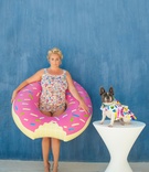 Bride with Pool Float and Dog
Photography: Simone Photography
Read More:
http://www.insideweddings.com/weddings/tropical-destination-wedding-at-a-beach-house-in-cabo-san-lucas/1080/ bride with hair in curlers, multi-colored swimsuit, donut pool float, dog in swimsuit