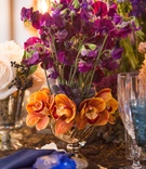 Sweet Peas and Orchids
Photography: Duke Photography
Read More:
http://www.insideweddings.com/weddings/dramatic-tablescape-at-launch-party-for-luxe-linens-newest-line/987/ wedding styled shoot, fuchsia sweet peas, orange orchids