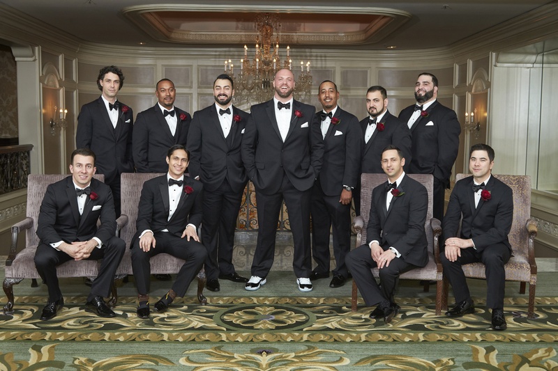 Groom And Groomsmen Black Tuxedos In Sneakers Dress Shoes Groom And Groomsmen Black Tuxedos In Sneakers Dress Shoes