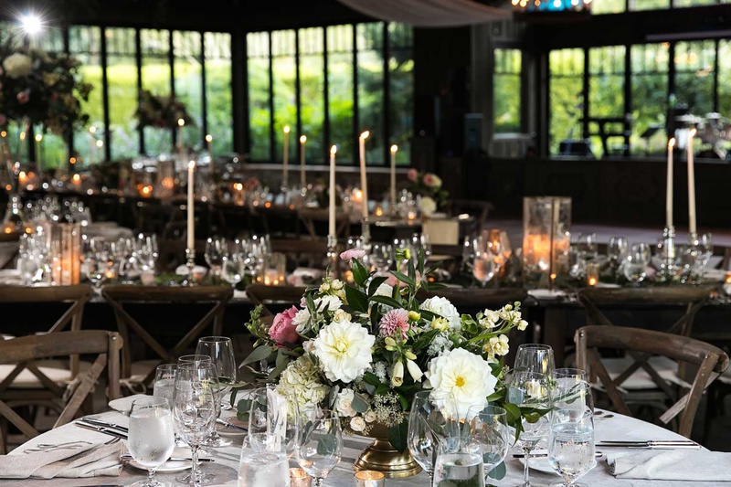 Low Centerpiece in Gold Footed Vase
Photography: Vue Photography
Read More:
http://www.insideweddings.com/weddings/destination-rustic-fall-wedding-at-a-farm-in-north-carolina/1202/ wedding receotion low centerpiece dahlia rose hydrangea gold footed vase wood vineyard chair