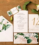 Floral Envelope Liner %26 Invitation
Photography: Kevin Weinstein Photography
Read More:
http://www.insideweddings.com/weddings/high-school-sweethearts-say-i-do-at-personalized-jewish-wedding/977/ Wedding Paper Divas wedding invitation modern calligraphy flower print envelope liner and card