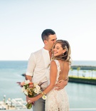 Couple with Piers as Backdrop
Photography: Julieta Amezcua Photography
Read More:
http://www.insideweddings.com/weddings/outdoor-destination-wedding-with-modern-day-details-in-mexico/1213/ bride with backless lace dress, casual groom, destination wedding in cabo san lucas