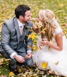 Bride and Groom Kneel in Fall Leaves
Photography: Vue Photography
Read More:
http://www.insideweddings.com/weddings/baroque-autumn-wedding-with-deep-wine-tones-in-north-carolina/770/ bride and groom knell in fall leaves and throw leaves in the air