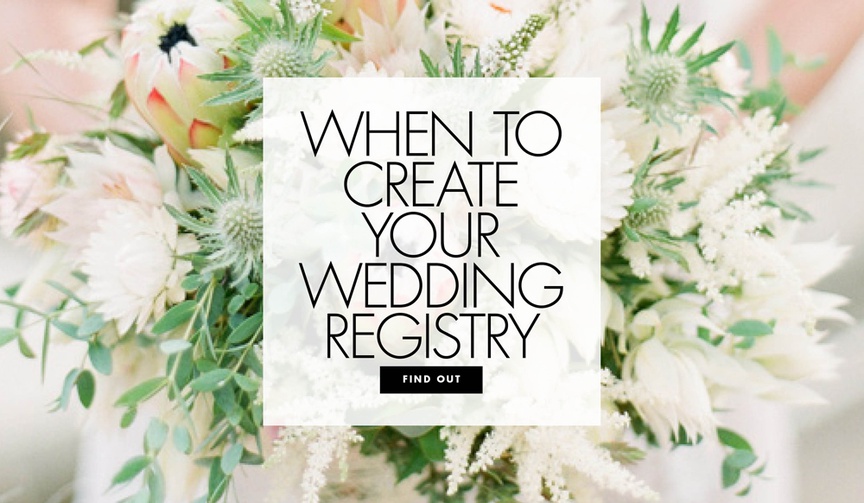 Timeline Advice for Your Registry
Article: Timeline Tips for Your Wedding Registry
Photography: Koman Photography
Read More:
http://www.insideweddings.com/news/wedding-registry/timeline-tips-for-your-wedding-registry/4067/ When to create your wedding registry wish list timeline tips