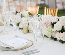 Crystal Glassware and Floral Runner