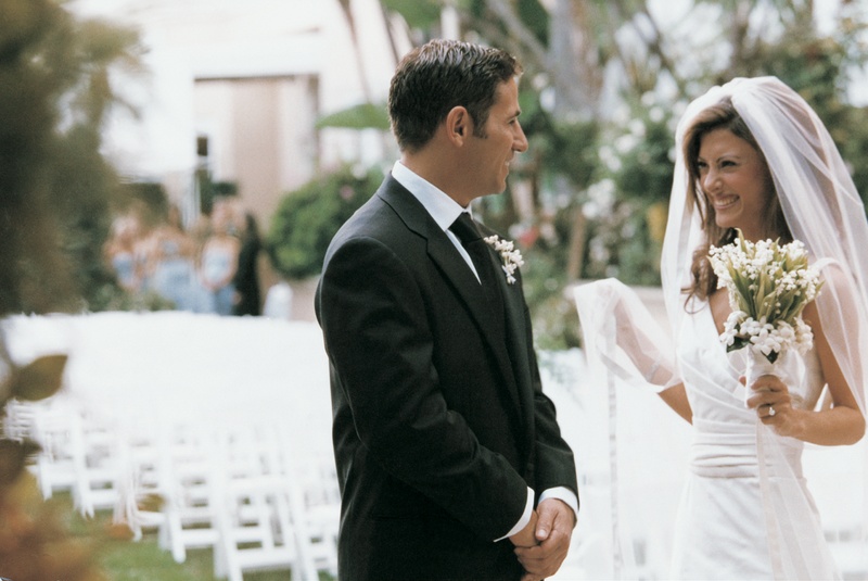 Bride and Groom at Outdoor Ceremony
Photography: Dalal Photography
Read More:
http://www.insideweddings.com/weddings/elegant-garden-wedding-in-beverly-hills-california/56/ Newlyweds portrait at Four Seasons Hotel
