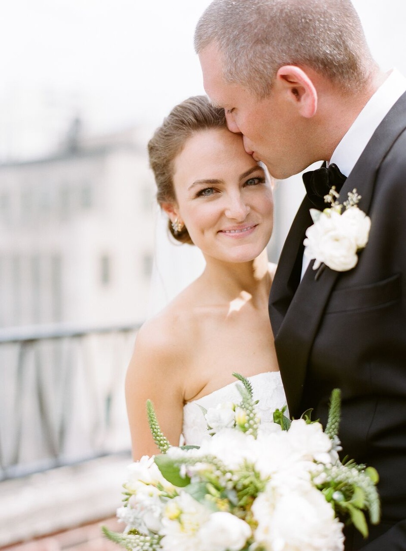 Bride and Groom on Chicago Rooftop
Photography: Eric Kelley
Read More:
http://www.insideweddings.com/weddings/summer-wedding-with-clean-color-palette-modern-design-in-chicago/776/ bride in vera wang gown, groom in j. crew, roof of chicago art institute
