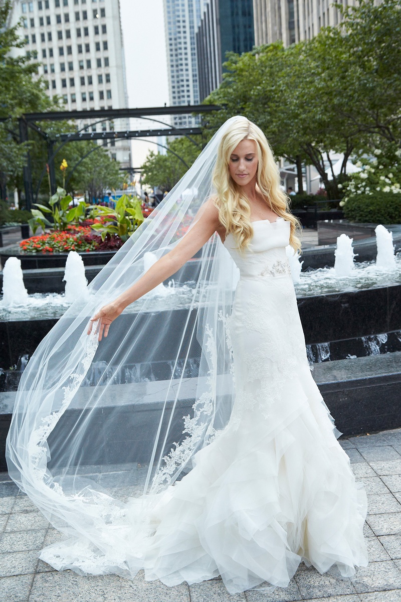 Billowing Cathedral Veil
Photography: KingenSmith
Read More:
http://www.insideweddings.com/weddings/catholic-ceremony-soft-romantic-fairy-tale-reception-in-chicago/754/ bride wearing vera wang cathedral veil and gown in Chicago