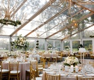 Clear Tent with White & Green Centerpieces