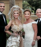 Bride's Family
Photography: Maring Lifestyle Photography
Read More:
http://www.insideweddings.com/weddings/winter-circus-wedding-at-the-ringling-museum-of-art-in-florida/150/ Bride in Madonna-inspired outfit with groom, mom, and dad