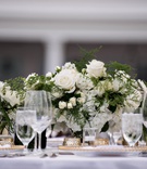 Wide and Low Centerpiece
Photography: Laurie Bailey Photography
Read More:
http://www.insideweddings.com/weddings/summer-soiree-with-lush-floral-elements-in-los-angeles-california/1170/ white florals and greenery centerpieces, wide and low centerpiece