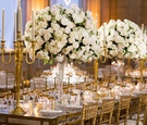 Gold Candelabra & Chairs at Reception
