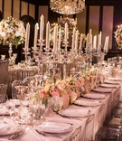 Wedding Party Table with Candelabra
Photography: Samuel Lippke Studios
Read More:
http://www.insideweddings.com/weddings/elegant-alfresco-ceremony-ballroom-reception-in-dallas-texas/930/ candlesticks flowers and lucite acrylic chairs flower runner in center candle sticks