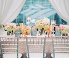 Reception Table with Sequin Blush Linen