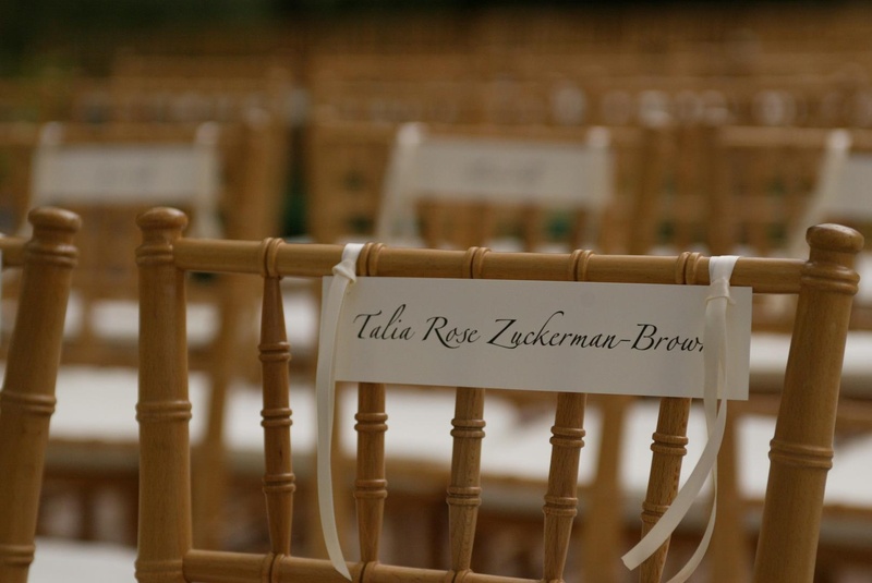 Ceremony Chair Sign
Photography: Lyn Sims Photographer
Read More:
http://www.insideweddings.com/weddings/glamorous-fall-wedding-with-garden-touches-in-tucson-arizona/258/ Chair assignment cards tied with ribbon