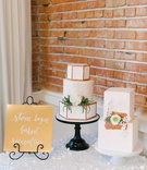 White and Copper Dessert Table
Photography: Blue Rose Photography
Read More:
http://www.insideweddings.com/weddings/urban-chic-styled-wedding-shoot-with-unique-copper-accents/785/ a dessert table with a white copper motif in the table linen, signage and cake elements themselves