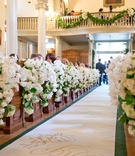 Green %26 White Décor
Photography: Aaron Delesie Photographer
Read More:
http://www.insideweddings.com/weddings/elegant-all-white-country-club-wedding-with-natural-greenery/530/ Church wedding decorations with custom aisle runner
