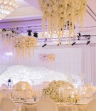 Ivory Floral Fixtures Over Circular Tables
Photography: Lin %26 Jirsa Photography
Read More:
http://www.insideweddings.com/weddings/traditional-hindu-ceremony-white-hued-reception-in-california/970/ ivory floral fixtures over circular tables indian hindu wedding ghost chairs candles drapes