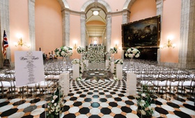 Ceremony in the Statehouse
Photography: Jenny Haas Photography
Read More:
http://www.insideweddings.com/weddings/detroit-lions-taylor-deckers-timeless-wedding-at-ohio-statehouse/1278/ black and white tile floor, wedding in ohio statehouse, rotunda ceremony