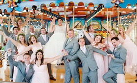 Bridesmaids %26 Groomsmen on Carousel
Photography: Kortnee Kate Photography
Read More:
http://www.insideweddings.com/weddings/hometown-celebration-with-rustic-details-colorful-pastel-flowers/1035/ Wedding venue in Cincinnati with carousel bridesmaids in pink dresses and flower crowns