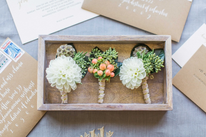 Unique Boutonnieres for Rustic Wedding
Photography: Gabe Aceves Photography
Read More:
http://www.insideweddings.com/weddings/warm-cozy-wedding-at-unique-warehouse-venue-in-washington-dc/902/ Rustic wedding boutonniere ideas white dahlia scabiosa pods and greenery with berries