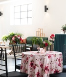 Floral Linens with Black Chiavari Chairs
Photography: Collin Pierson Photography
Read More:
http://www.insideweddings.com/weddings/equestrian-themed-bridal-shower-inspired-by-the-kentucky-derby/1326/ kentucky derby themed bridal shower, pink linen and magenta flowers, black chiavari chairs
