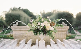 Open-Air Escort Card Table
Photography: Jacqui Cole Photography
Read More:
http://www.insideweddings.com/weddings/alfresco-ceremony-dinner-reception-at-an-elegant-villa-in-miami/1020/ Outdoor wedding reception escort card table with laser cut details and champagne glasses neutral