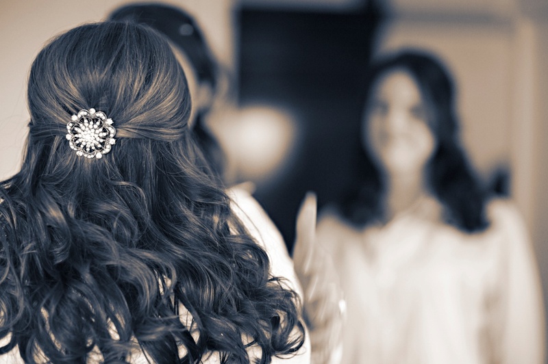 Bride's Hairdo
Photography: Marie Labbancz Photography
Read More:
http://www.insideweddings.com/weddings/elegant-spring-wedding-at-the-pennsylvania-academy-of-the-fine-arts/176/ Black and white photo of bride's hairdo with a round rhinestone barrette