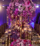 Grand, Bold Pink-and-Purple Centerpiece
Photography: Collin Pierson Photography
Read More:
http://www.insideweddings.com/weddings/bold-feminine-styled-event-with-regal-details/947/ grand bold pink purple centerpiece feminine wedding styled shoot dinner candles roses gold