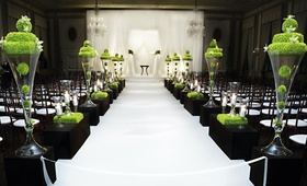 Elegant Green Ceremony Décor
Photography: KingenSmith
Read More:
http://www.insideweddings.com/weddings/chicago-private-club-wedding-with-whimsical-details/282/ Sophisticated wedding ceremony with unique flowers
