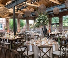 Rustic Light Fixtures Over Reception