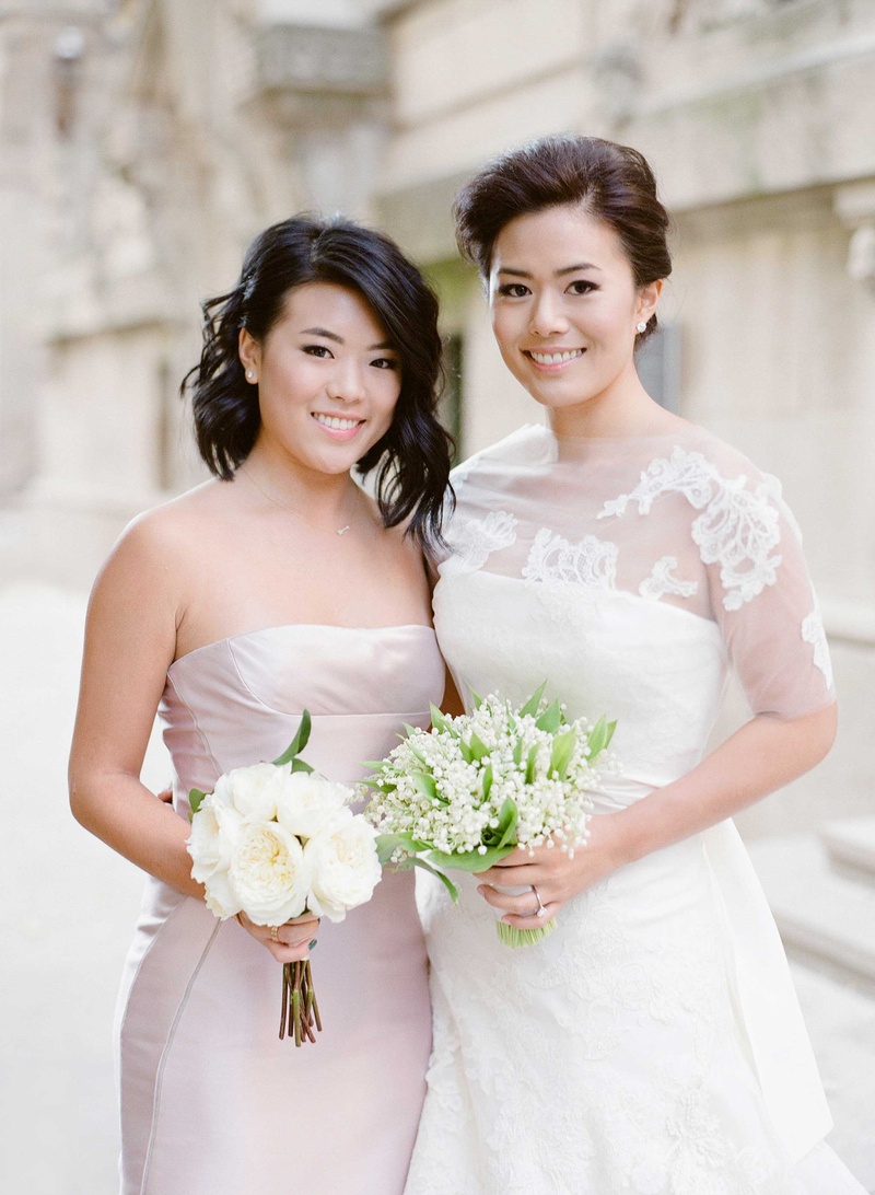 Bride %26 Maid of Honor Bouquets
Photography: Jose Villa Photography
Read More:
http://www.insideweddings.com/weddings/glamorous-sophisticated-garden-themed-ballroom-wedding-in-chicago/905/ Bride in Vera Wang wedding dress lily of the valley bouquet and maid of honor bridesmaid with roses