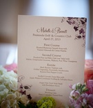 Purple Vine Menu
Photography: Shanti DuPrez Portrait Design
Read More:
http://www.insideweddings.com/weddings/a-wine-country-inspired-country-club-wedding-in-san-mateo-ca/615/ Wedding reception menu with purple grapevines