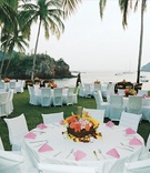 Beachside Reception
Photography: Tony Florez Photography
Read More:
http://www.insideweddings.com/weddings/colorful-destination-wedding-at-el-careyes-resort-spa-in-mexico/57/ El Careyes Resort & Spa dining under palm trees