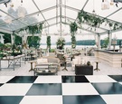 Tent Wedding with Checkered Dance Floor