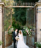 Romantic Portrait by French Gate
Photography: Lane Dittoe Photography
Read More:
http://www.insideweddings.com/weddings/romantic-garden-party-inspired-summer-wedding-at-a-country-club/967/ Bride in strapless Monique Lhuillier wedding dress in front of iron gates at wedding venue flowers