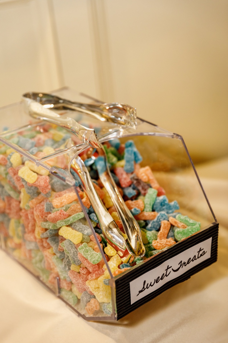 Gummy Candy a Sweets Table
Photography: Amy Anaiz Photography
Read More:
http://www.insideweddings.com/weddings/lakeside-wedding-with-blue-details-in-upstate-new-york/1140/ sour patch kids at wedding dessert table, wedding sweets table, wedding candy bar
