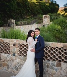 Seaside Couple Portrait in Malibu
Photography: Viera Photographics
Read More:
http://www.insideweddings.com/weddings/modern-style-seaside-wedding-with-geometric-detailing-in-malibu-ca/813/ couple poses on pathway in front of greenery