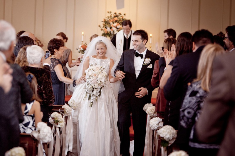Ceremony Recessional
Photography: Jana Williams Photography
Read More:
http://www.insideweddings.com/weddings/ivory-gold-blush-lakefront-new-hampshire-wedding/412/ Keri Lynn Pratt and husband walk up church aisle