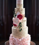 5-Tier Cake, Pink-and-Red Florals
Photography: Lindsay Adler Photography
Read More:
http://www.insideweddings.com/weddings/vintage-inspired-styled-shoot-at-old-world-estate-in-new-york/919/ 5 tier cake pink red florals flowers gold plating frosting wedding styled shoot new york dessert