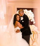 Romantic Portrait in Reception Space
Photography: Kesha Lambert Photography
Read More:
http://www.insideweddings.com/weddings/elegant-white-gold-country-club-wedding-in-north-carolina/1282/ bride in strapless mermaid gown with veil long hair groom in tuxedo velvet white gold reception